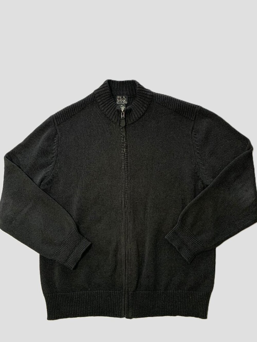 Joe. A. Bank Executive Collection Men Full Zip Sweater Black Long Sleeve Size XL